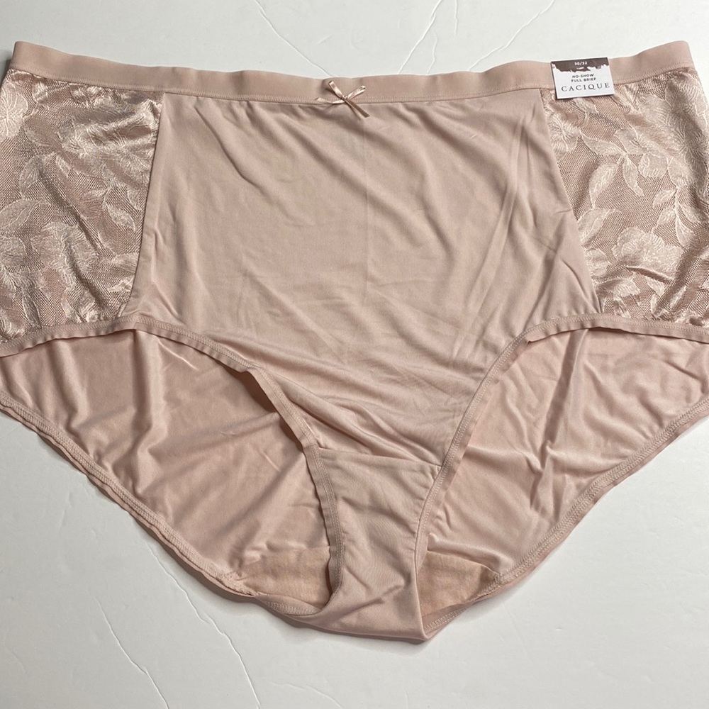 34/36 pink no show full brief panty lace trim Lane Bryant NWT plus size 6x
